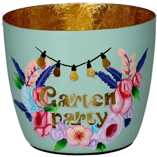 Giftcompany Madras Windlicht M Gartenparty Mint/Gold 8,5cm