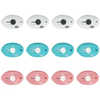 12 Stück Mini Utility Messer, Mini-Brieföffner, Tragbares Universalmesser, Verwendet für Schlüsselanhänger-Dekorationsgeschenke, Geeignet für Karton, Papier, Schachtel(3 Farben)