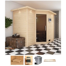 Bild Sauna »Sanna 2«, (Set), 9-kW-Bio-Ofen mit externer Steuerung beige