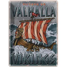 Blechschild 30x40 cm - Valhalla Vikings