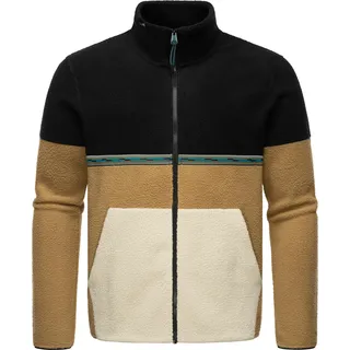 Ragwear Sweatjacke »Fleecejacke Lonndy«, Angesagte Herren Plüschjacke mit hohem Kragen, schwarz