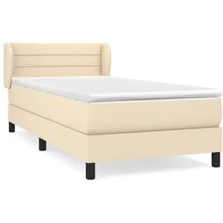 vidaXL Boxspringbett mit Matratze Creme 100x200 cm Stoff - Creme