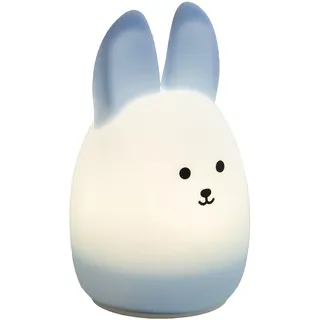EGLO LED Nachtlicht Castellino, Akku Tischlampe Hase, Kinderzimmer Deko Mädchen Jungen, Silikon Nachttischlampe Kinder Baby Bett, Touch bedienbar, blau, warmweiß, RGB