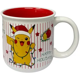 Pikachu Pokemon Weihnachtsthema Keramik Mug Tasse Frühstücksschale 414 ml für Kinder