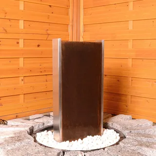 KÖHKO® Wasserwand "Bolivieren" mit LED-Beleuchtung Höhe 79 CM Zimmerbrunnen 31002 aus der Kombination von Cortenstahl und Edelstahl«