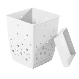 Kerafactum Besteckhalter Besteckkorb für Spülmaschine 2-teilig | Besteckkörbchen abnehmbarer Boden BPA-frei konisch | Abtropfbehälter Organizer für Büro Bestecktrockner | Besteck Korb Köcher Körbchen