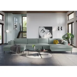 DOMO collection Wohnlandschaft Cord U-Form 2-Sitzer Türkis