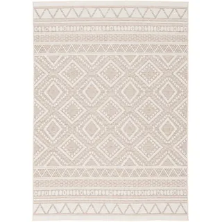 Pergamon IN & Outdoor Teppich Flachgewebe Ottawa Ethno , Beige , Textil , 140x200 cm , Teppiche und Böden, Teppiche, Outdoorteppiche