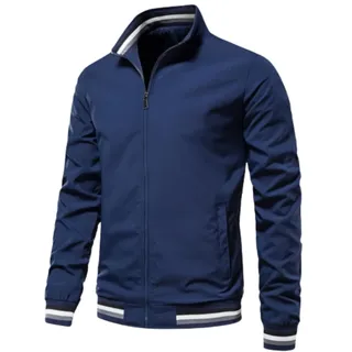 FWSHANGMAO Klassische Harrington Bomberjacke Für Herren Vintage Scooter Mantel Sommer Leichte Army Bomberjacke Durchgehender Reißverschluss Windjacke Mantel S 3XL