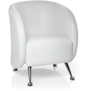 hjh OFFICE Polstersessel ST. Lucia Kunstleder Lounge-Sessel mit weicher Sitzpolsterung, 713210, Weiß