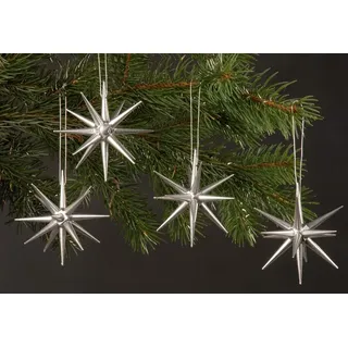 Christbaumschmuck ALBIN PREISSLER "Handwerkskunst aus dem Erzgebirge", silber (silberfarben), Ø:10cm, Holzwerkstoff, Weihnachtsbaumschmuck, Christbaumschmuck, Weihnachtsdeko aus Holz
