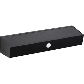 Trio Reality Leuchten LED Hybrid Solar Außen Wandleuchte Silves Schwarz, Kunststoff 6x9.5x30.5 cm mit Schalter, Dämmerungssensor, Orientierungslicht