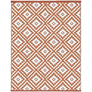 Famanu Außenteppich Terracotta 160 x 260 cm - Modernes geometrisches Design