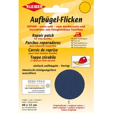 Kleiber + Co.GmbH Aufbügel-Flicken Zephir, dunkelblau, dunkelgrau, ca. 40 cm x 12 cm