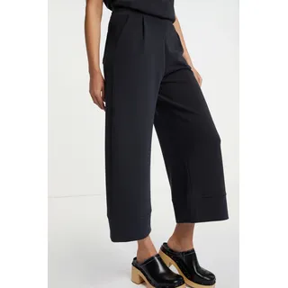 Culotte RICHROYAL "2409 T Peach Culotte", Damen, Gr. XL, N-Gr, schwarz, Web, Obermaterial: 52% Modal, 42% Polyester, 6% Elasthan, knöchellang, Hosen Culotte, aus fester, gepeachter Qualität