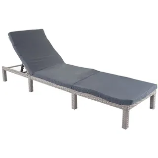 Mendler Poly-Rattan Sonnenliege 198 x 60 x 71 cm Grau