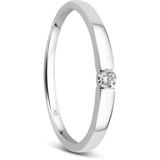 OROVI Verlobungsring Damen -8K (333) Weißgold – Diamant Ring, Ring Gold mit natürlichem Diamant in Spannfassung, Hypoallergener Goldring, Schmuck Damen, Goldschmuck, inkl. edler Schmuckbox (Größe 60)