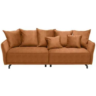 Carryhome Bigsofa , Orange , Textil , Uni , Füllung: Silikon,Silikon , 226x91x103 cm , Stoffauswahl , Wohnzimmer, Sofas & Couches, Sofas, Textilsofas