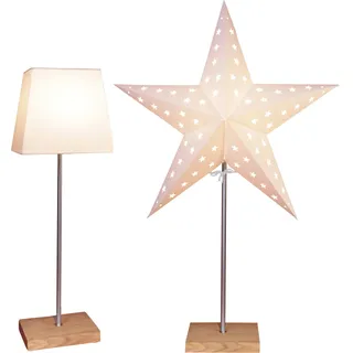 Star Trading Weihnachtsstern beleuchtet stehend | Fensterstern mit Beleuchtung | Weihnachtsdeko Fenster Beleuchtet | Standleuchte Stern Weihnachten | Weihnachtsdeko Innen | Papierstern beleuchtet | Weihnachtslampe - Weiß
