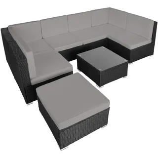 Tectake Venedig Loungeset schwarz/grau