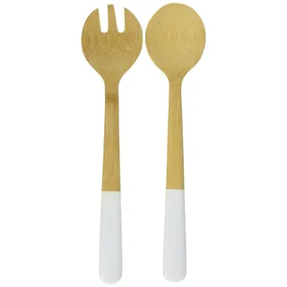 Pebbly Salatbesteck Bambus Weiß 31 cm
