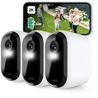 Arlo Essential 2 XL Batterie 2K Überwachungskamera Aussen Weiß