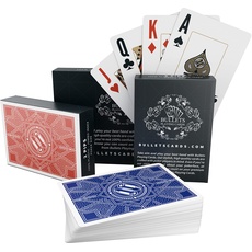 Bullets Playing Cards - Plastik Pokerkarten Paulie - Doppelpack Spielkarten - 2 Eckzeichen - Jumbo Index