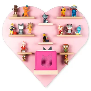 BOARTI Kinderregal Herz für Toniebox 90 x 20 cm Holz rosa
