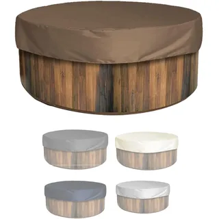 Whirlpools Abdeckung Rund Winterfest Wasserdicht Schutzhülle für Whirlpools für OutdoorPoolabdeckung Winter Abdeckplane für Spa Hot Tub mit Kordelzug (Size:190 * 30cm,Color:Brown)