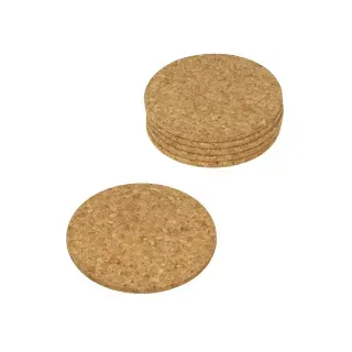 Metaltex Glasuntersetzer aus Kork, 6-teilig, Untersatz bietet Gläsern und Flaschen einen sicheren Stand, Durchmesser: 9 cm