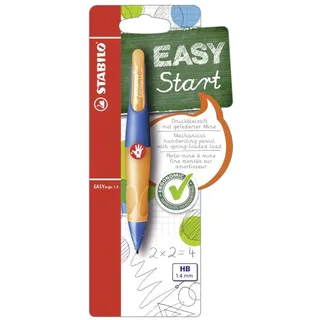 Stabilo EASYergo 1.4 in ultramarinblau/neonorange - Einzelstift - inklusive 3 dünner Minen - Härtegrad HB