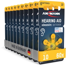 Bild Hörgerätebatterien gelb Stück, Made in Germany, Vorratspack, Batterien für Hörgeräte - Hörhilfen, leicht greifbar