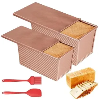 2 Stück Toastbrot Backform Mit Deckel, Toastbrot Backform, Brotbackformen Toastbrotform, Antihaft Brotform Kastenform Toast Brot Backform Set Für Backgeschirr, Sandwich- Und Toastofen
