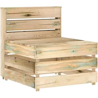 Garten-Paletten-Mittelsofa, Lounge Sofa Outdoor, Garten Loungemöbel, Gartensofa, Gartenlounge, Balkon Set Möbel, Imprägniertes Kiefernholz - Grün