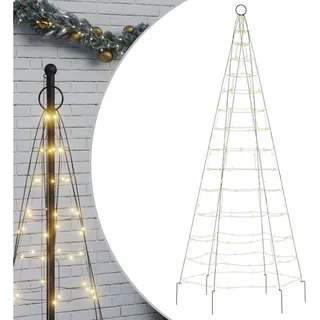 vidaXL LED-Weihnachtsbaum für Fahnenmast 200 LEDs Warmweiß 180 cm