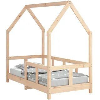 vidaXL Kinderbett Hausbett 70 x 140 cm Kiefer massiv braun