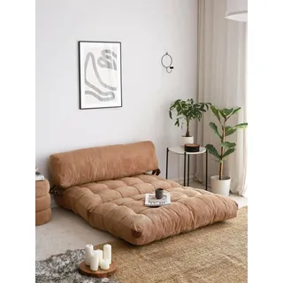 Dmora Schlafsofa 2-Sitzer Dysnomia 120x75 cm Braun mit Stauraum