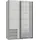 Schwebetürenschrank Emden 135 x 198 x 64 cm Weiß/Grau