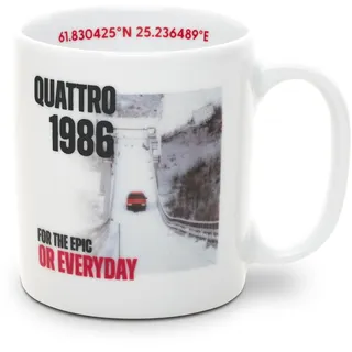 Audi 3292500900 Tasse Quattro Kaipola 1986 Kaffeetasse Teetasse Kaffeebecher Porzellan, weiß