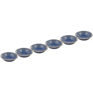 Butlers Dipschalen 6er-Set Sumatra 200 ml , Blau , Keramik , 14x4x14 cm , Geschirr, Schalen & Schüsseln