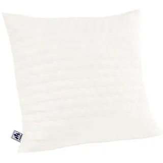 Irisette Merino Kopfkissen 80x80 cm, 100% Schurwollfüllung, klimaregulierend, Baumwoll-Bezug, Öko-Tex, Produziert in Deutschland