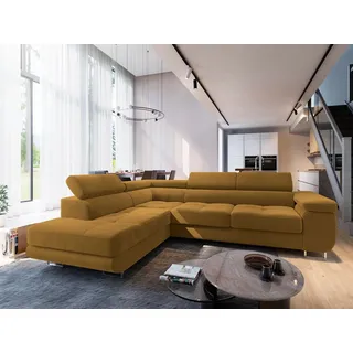 masseno Eckcouch Polyester 2-Sitzer Gelb