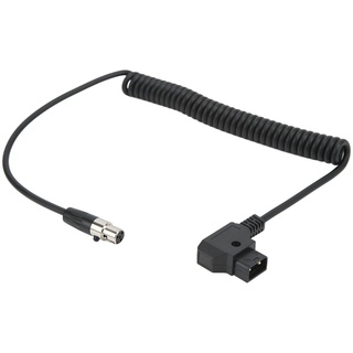 D TAP-Stecker auf 4-poligen Mini-XLR-Adapter, Spiralkabel, D-Tap auf 4-polige XLR-Buchse, Rechtwinkliger Adapter, Spiralkabel für TVlogic-Monitor-Netzkabel, 12 V, für Netzteil-Batterieadapter