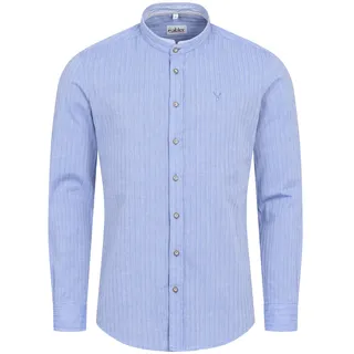 Trachtenhemd NÜBLER "Trachtenhemd langarm Patrick", Herren, Gr. XL, EURO, blau, Obermaterial: 100% Baumwolle CO., Hemden Trachtenhemd