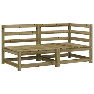 vidaXL Gartensofa 2-Sitzer Kiefernholz Imprägniert - Braun