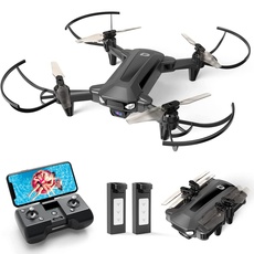 DEERC Drohne mit Kamera 1080P für Kinder, D40 RC Faltbare Mini Drohnen mit FPV WiFi Übertragung, Lange Flugzeit, Werfen Go,Gesten Selfie,3D Flips,komplettset Spielzeug Geschenk für Jungen Anfänger