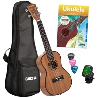 Cascha 2036 Premium Mahagoni Konzert Ukulele Bundle