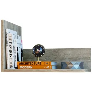 VCM Wandregal Regal Hängeregal Wandboard Hängeboard Bücherregal Holz Sonoma-eiche 30 x 46 x 30 cm "Blisa"