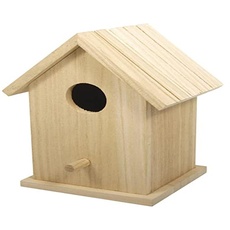 Rayher Hobby Rayher 62291000 Holz Vogelhaus Box, FSC zertifiziert, 12,5 x 10 x17 cm, zweiteilig, Vogelhaus zum Aufstellen, abnehmbares Dach, Braun