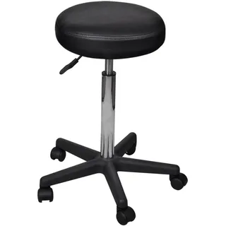 vidaXL Bürohocker Baumwolle Schwarz